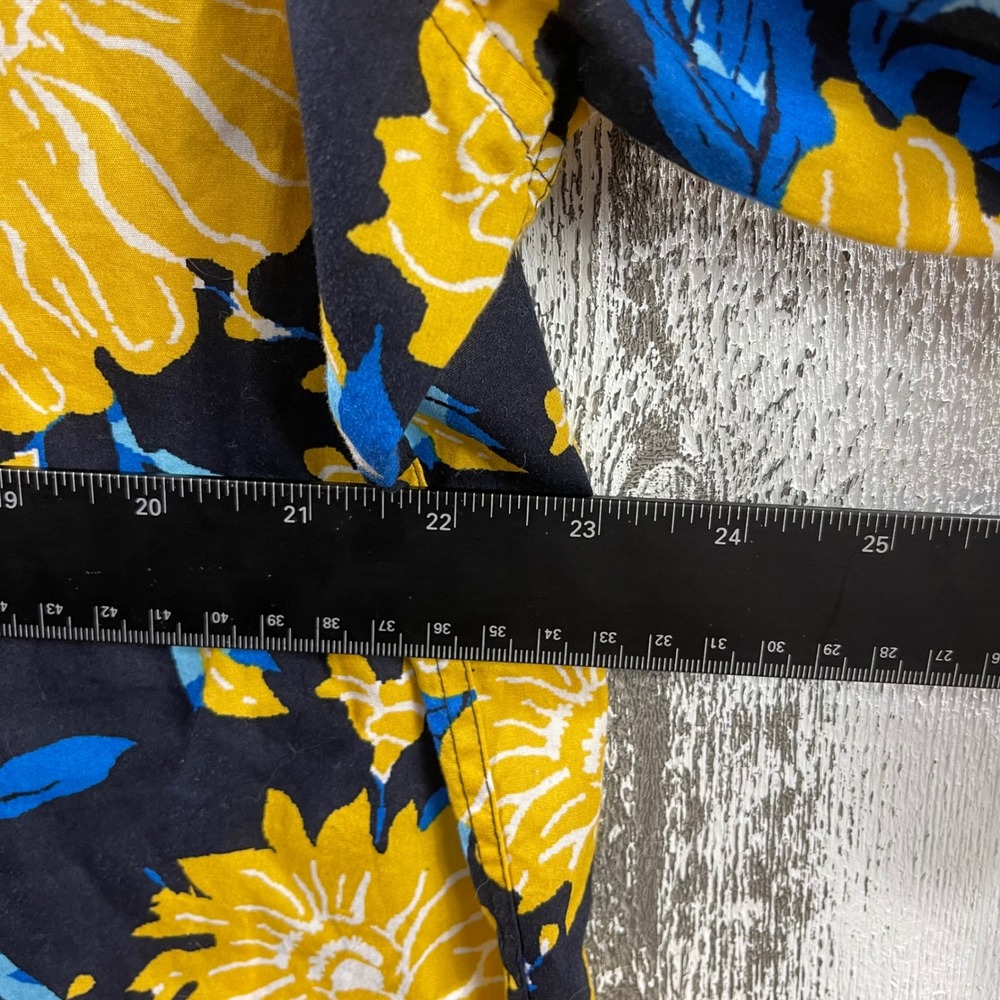 INC International Concepts Button Front Shirt Men's XL Floral Print Yellow Blue - Picture 7 of 8
